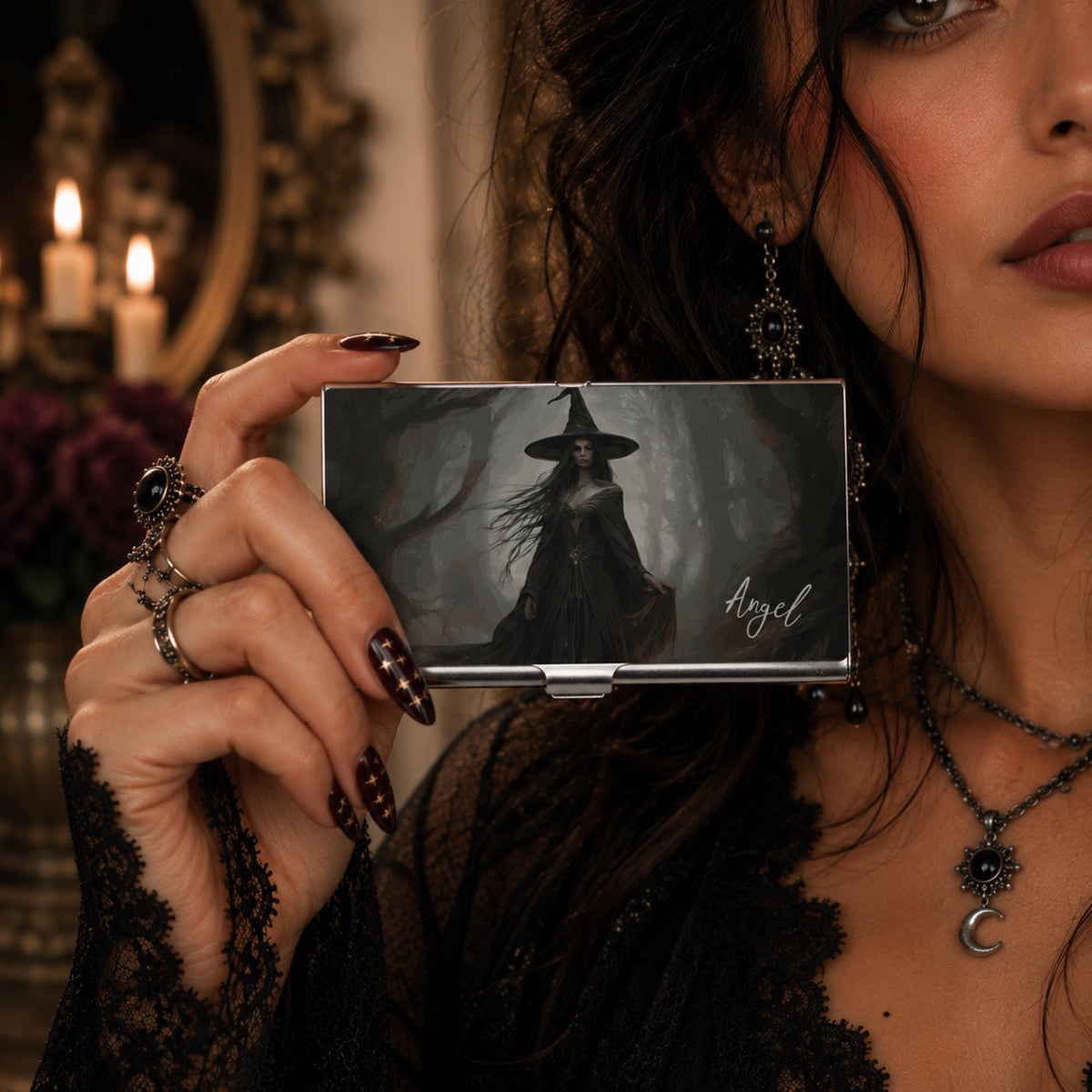 Witch Business Card Holder Personalized Gift