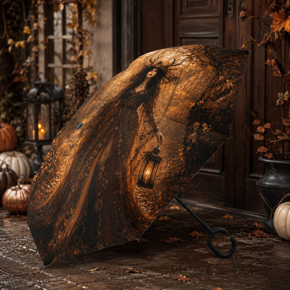 Girly Halloween Autumn Goth Girl Birthday Gift Spooky Witchy Holiday Essentials Elen of the Way Witch Umbrella Witchcore Practical Magic