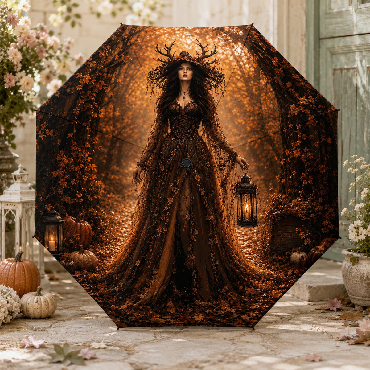 Girly Halloween Autumn Goth Girl Birthday Gift Spooky Witchy Holiday Essentials Elen of the Way Witch Umbrella Witchcore Practical Magic