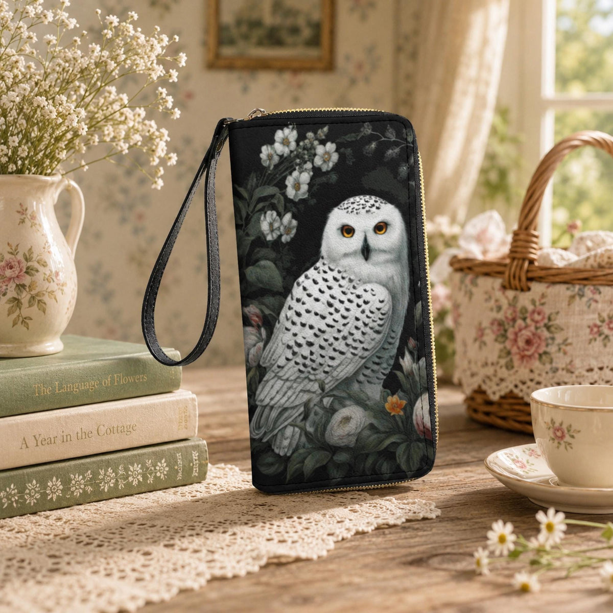 Cottagecore Snow Owl Wallet & Wristlet