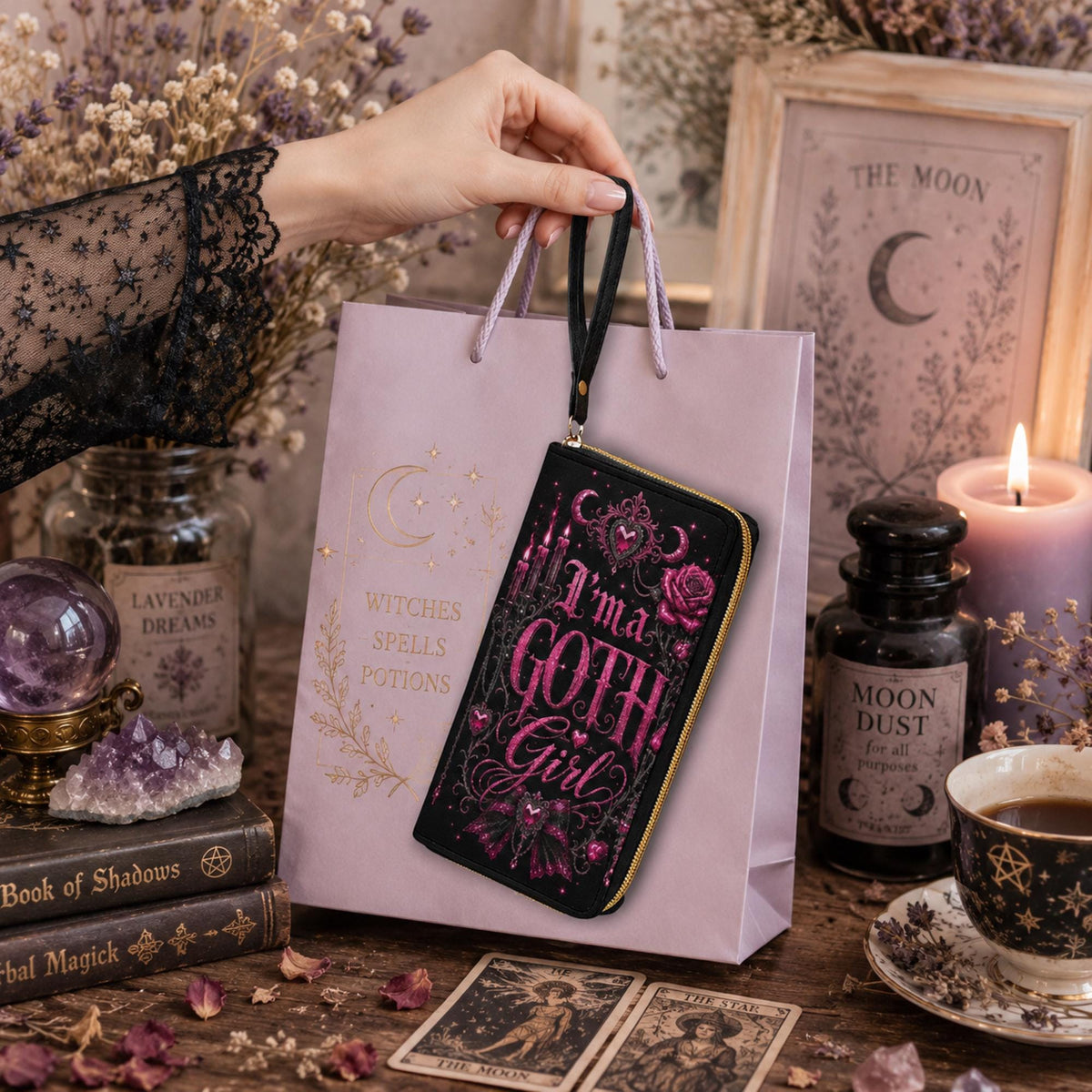 Goth Girl Emo Gift for Bestie Personalized Wristlet