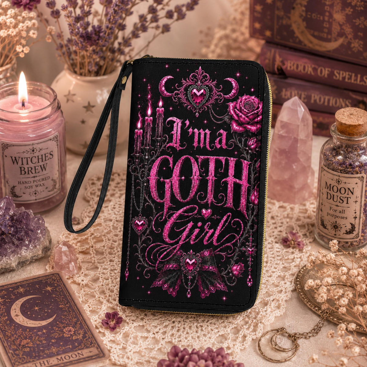 Goth Girl Emo Gift for Bestie Personalized Wristlet
