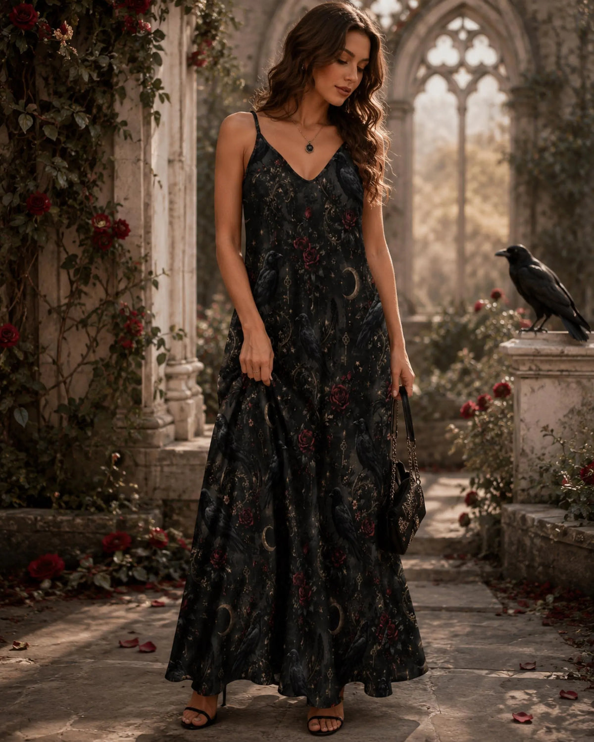 Dark Romance Celestial Crows Dress and Accessory Collection