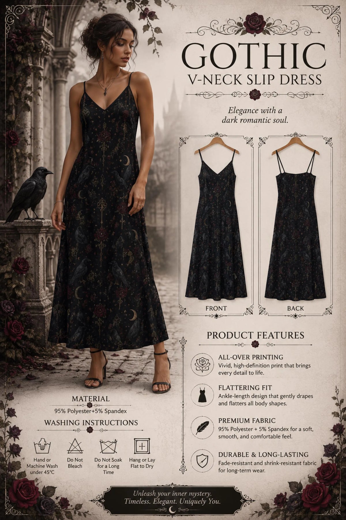 Dark Romance Celestial Crows Dress and Accessory Collection