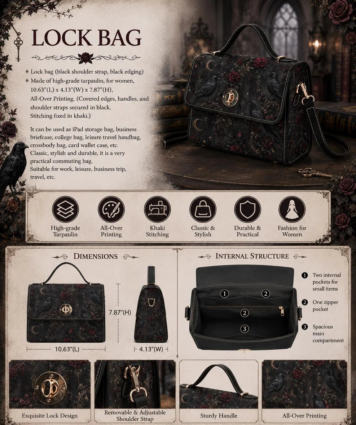 Dark Romance Celestial Crows Dress and Accessory Collection