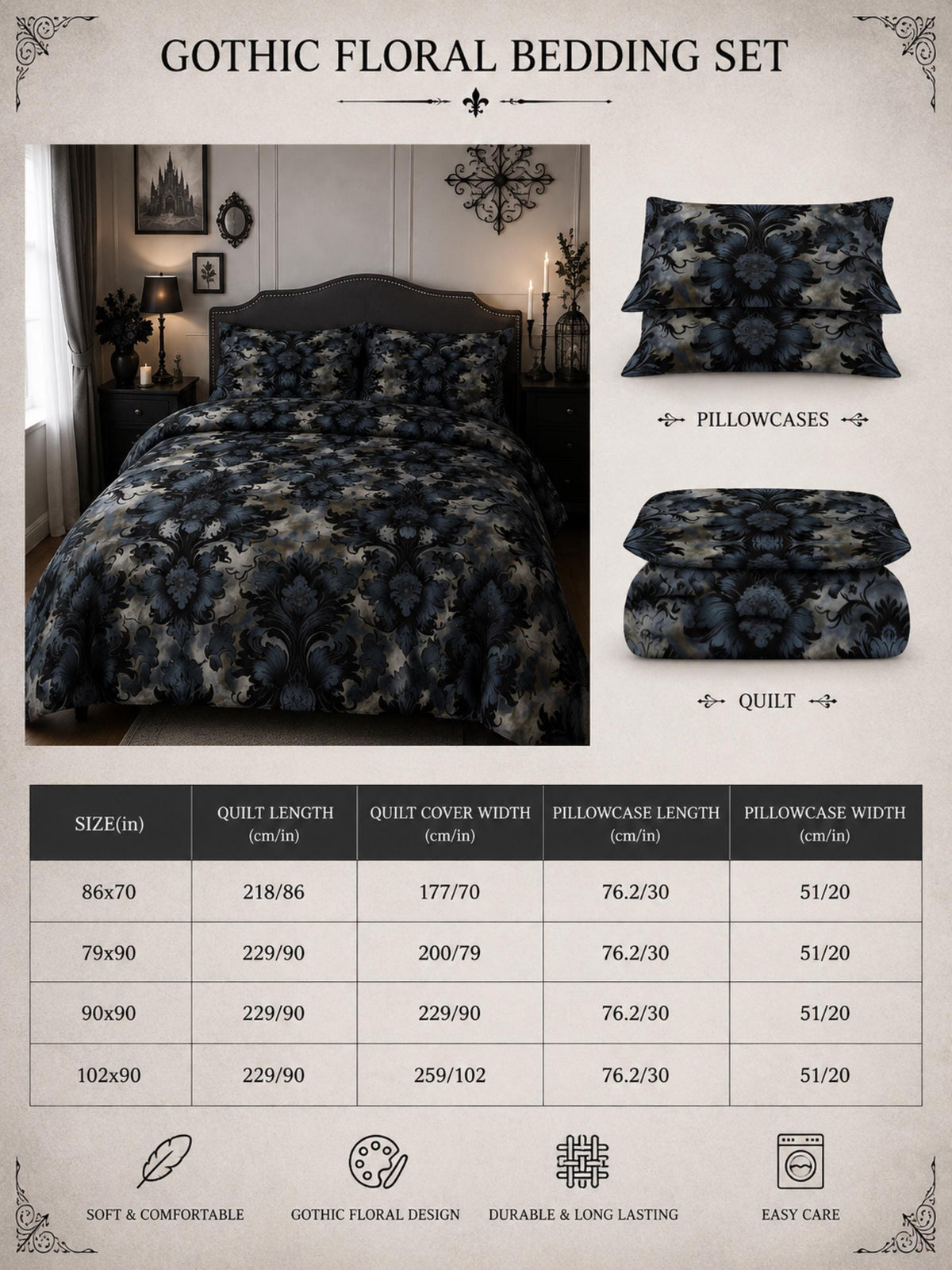 Dark Romance Bedding Gift Idea for Gothic Bestie