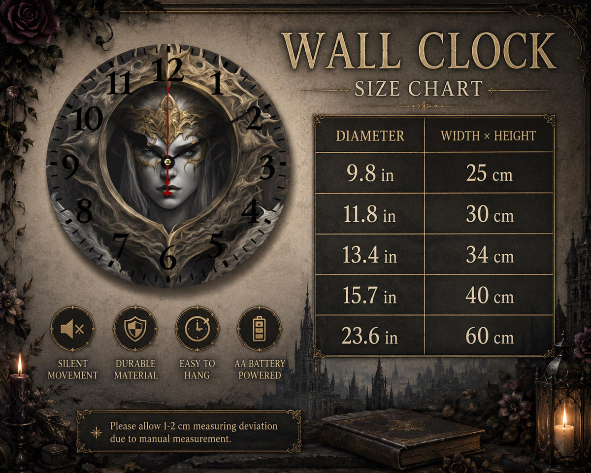 Fantasy Elden Ring Gift Idea for Gamer Boyfriend Wooden Decorative Wall Clock for New Gothic Homeowner Gift Halloween Fall Host Gift Decor