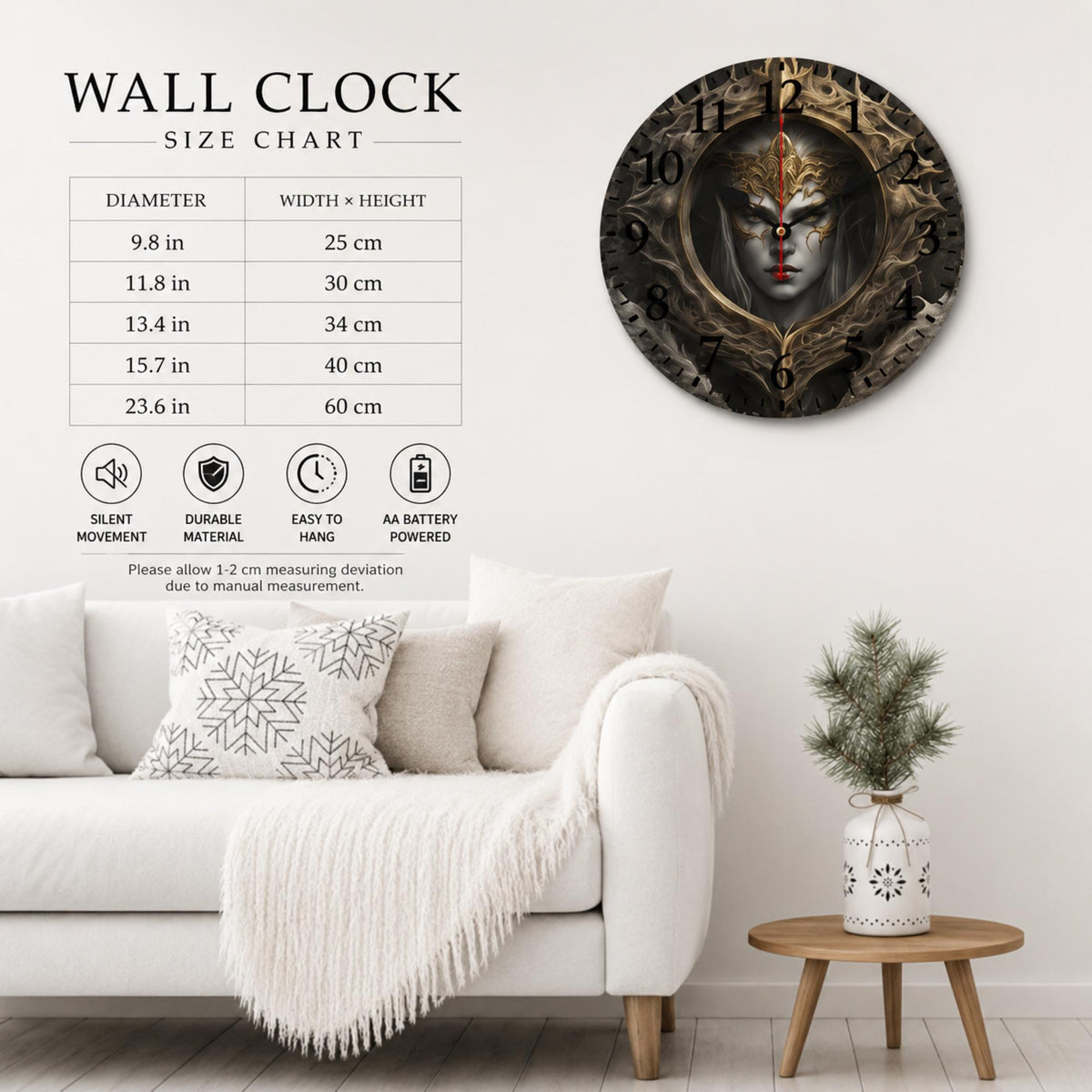 Fantasy Elden Ring Gift Idea for Gamer Boyfriend Wooden Decorative Wall Clock for New Gothic Homeowner Gift Halloween Fall Host Gift Decor
