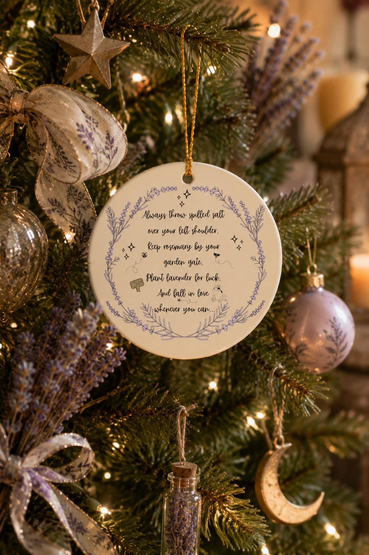 Perfect Gift for Practical Magic Enthusiast Spell Ornament Witchy Gift for the Holidays Witchy Pagan Winter Solstice Gift for Witch Bestie