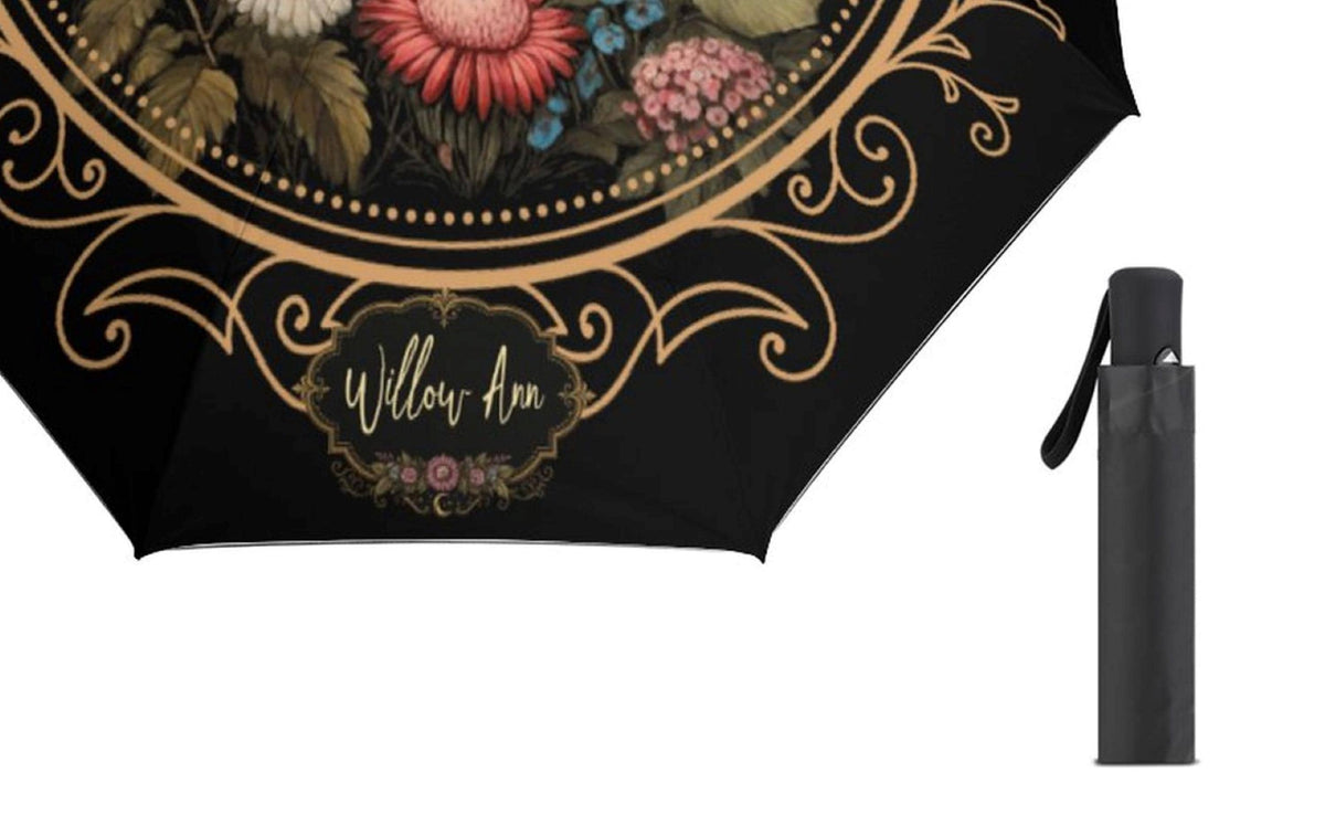 Witchy Girl Gifts Custom Umbrella for Bestie Cottagecore Luna Moth Parasol Gothic Floral Rain Accessory Holiday Idea for Mom Fall Host Gift
