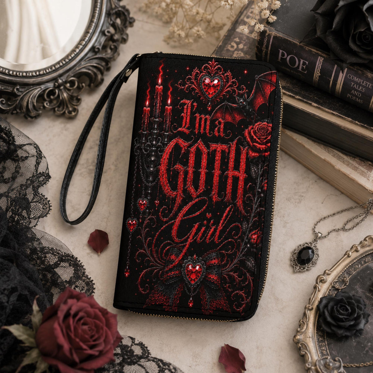 Goth Girl Emo Gift for Bestie Personalized Wristlet