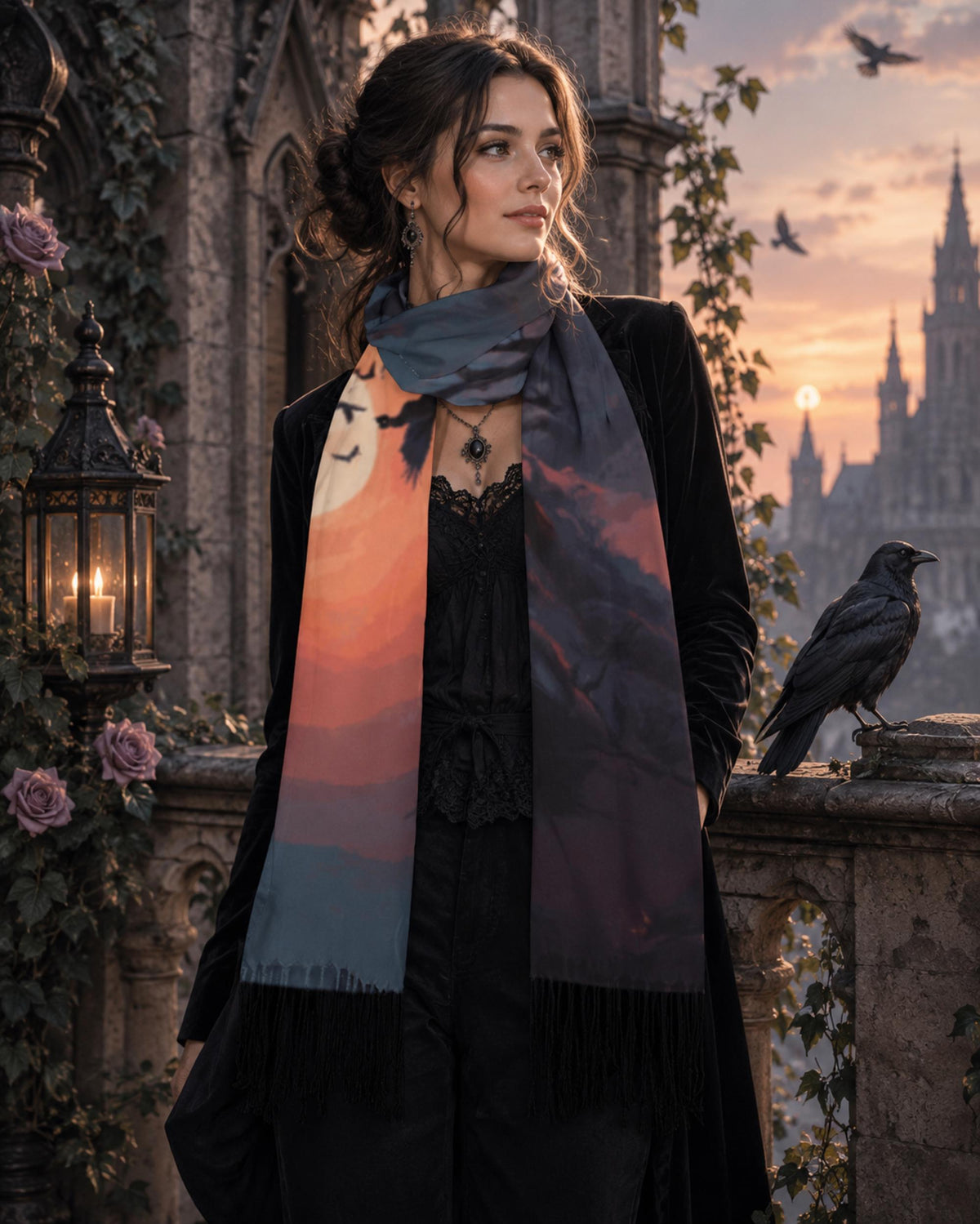 Elegant Gothic Victorian Crow Lover Gift Raven Moody Aesthetic for Dark Academia Gift for Alternative Woman Corporate Goth Gifts for Bestie