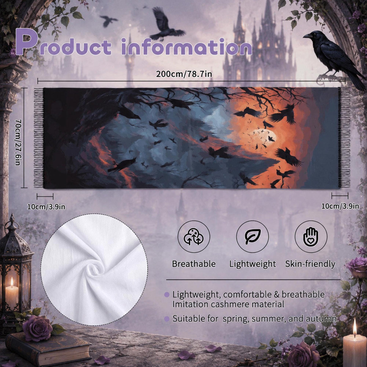 Elegant Gothic Victorian Crow Lover Gift Raven Moody Aesthetic for Dark Academia Gift for Alternative Woman Corporate Goth Gifts for Bestie