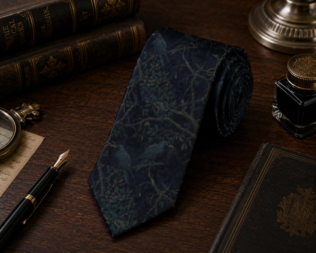 Gothic Menswear for the Corporate Goth Man William Morris Gothic Tie Whimsigoth Clothing Gift Idea for Business Professional Edgar Allen Poe