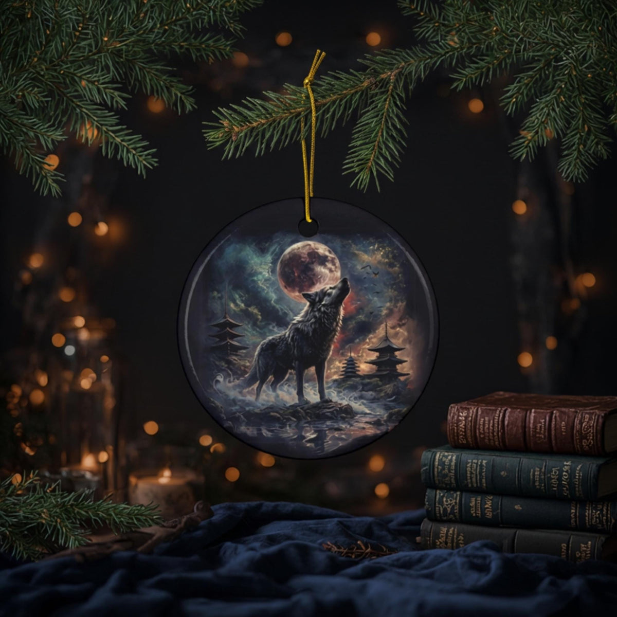 Viking Norse Gift Idea for Pagan Bestie Yule Gift for the Holidays Wolf Christmas Ornament for Dad Spirit Animal Totem Yule Christmas Gift