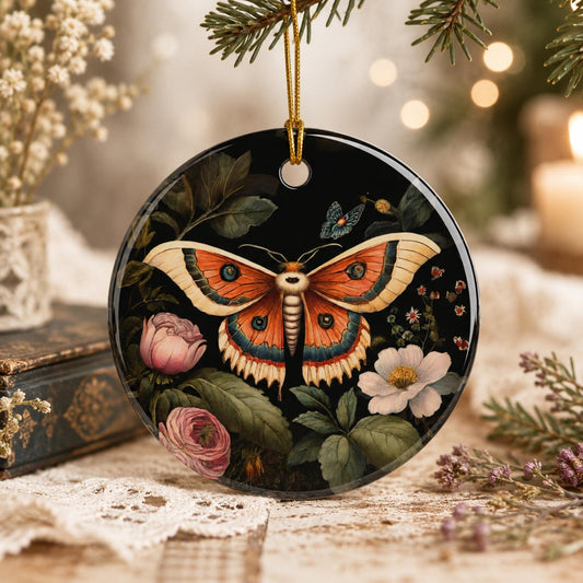 Cottagecore Lunamoth Blessed Yule Ornament