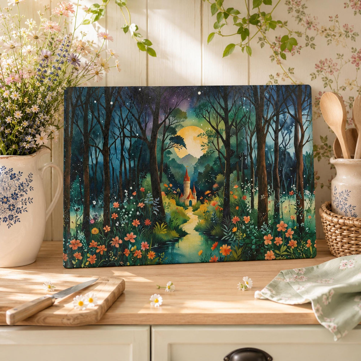 Cottagecore Farmhouse Gift Idea for Crow Lover Kitchen Witch Idea for Autumn Host Gift Fairytale Castle Storybook Decor for Whimsical Home