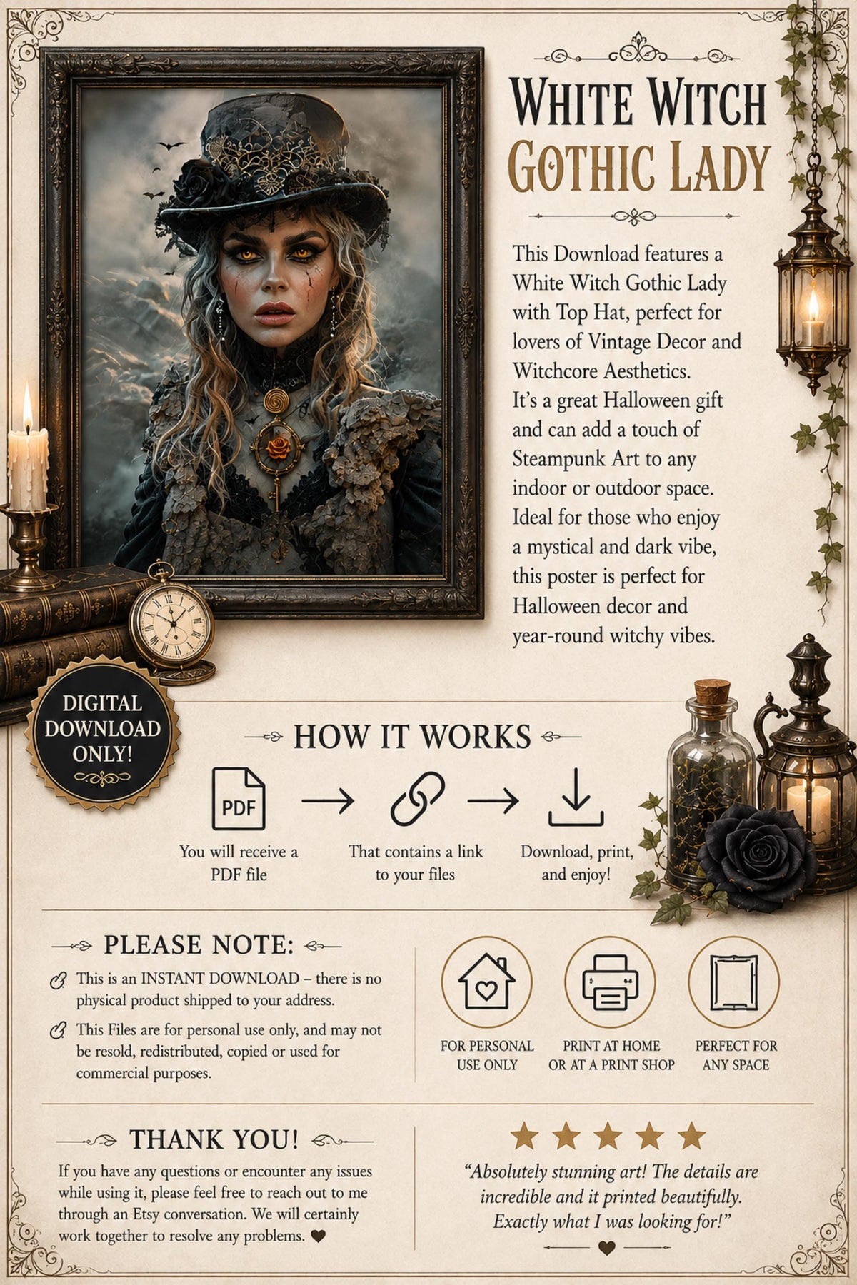 Steampunk Vintage Decor Holidays Witchcore Design Collection