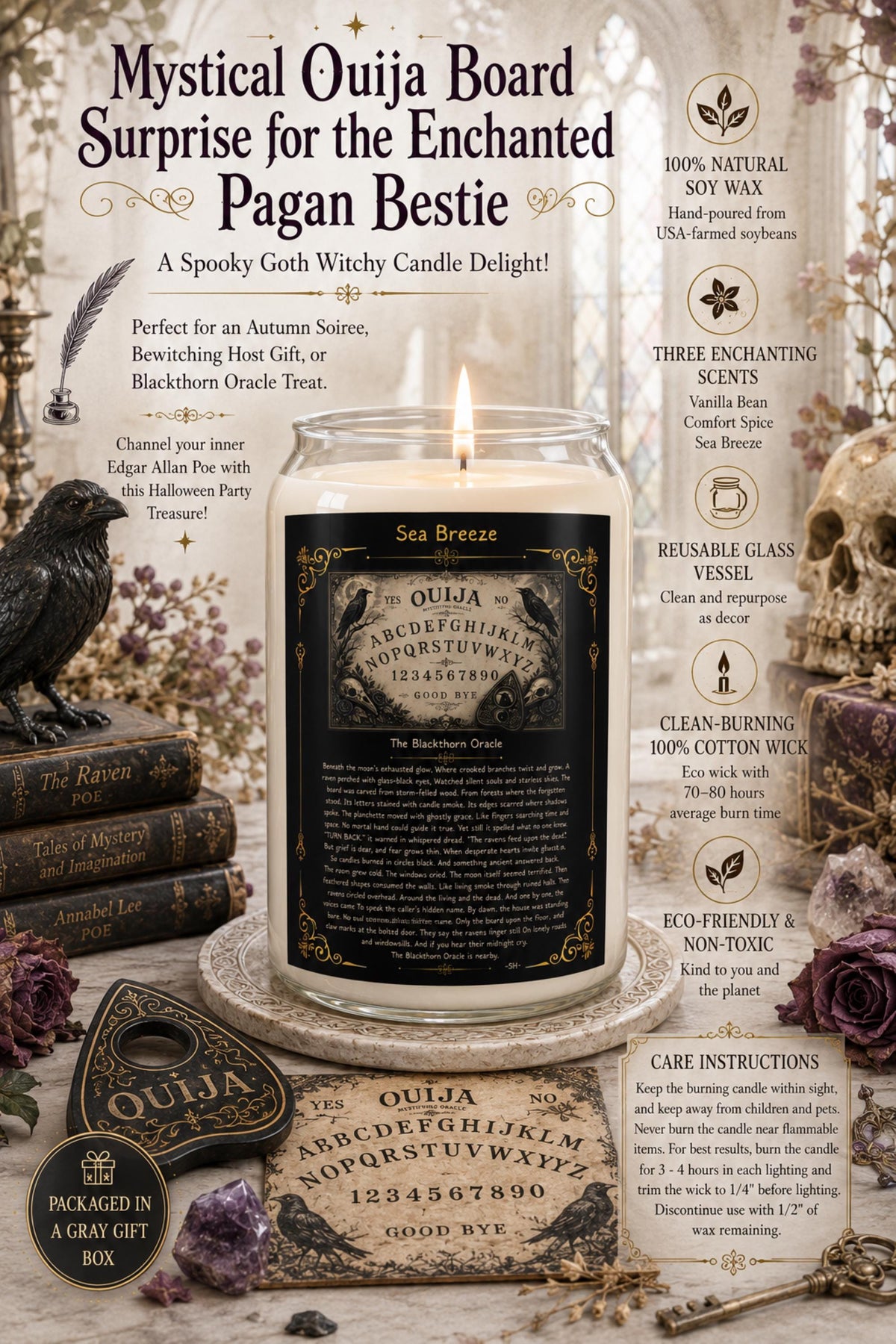 Ouija Board Occult Gift Candle