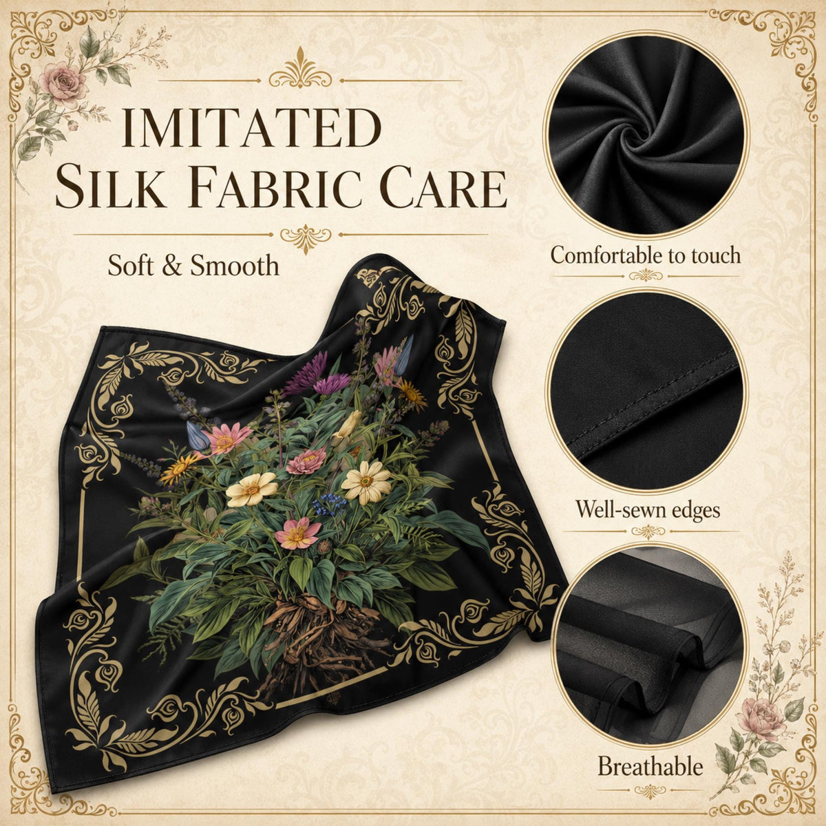 Perfect Altar Cloth for your Spiritual Place Poisonous Plants Witchcraft Scarf Dark Romance Gift Witchy Girlfriend Birthday Gift for Bestie