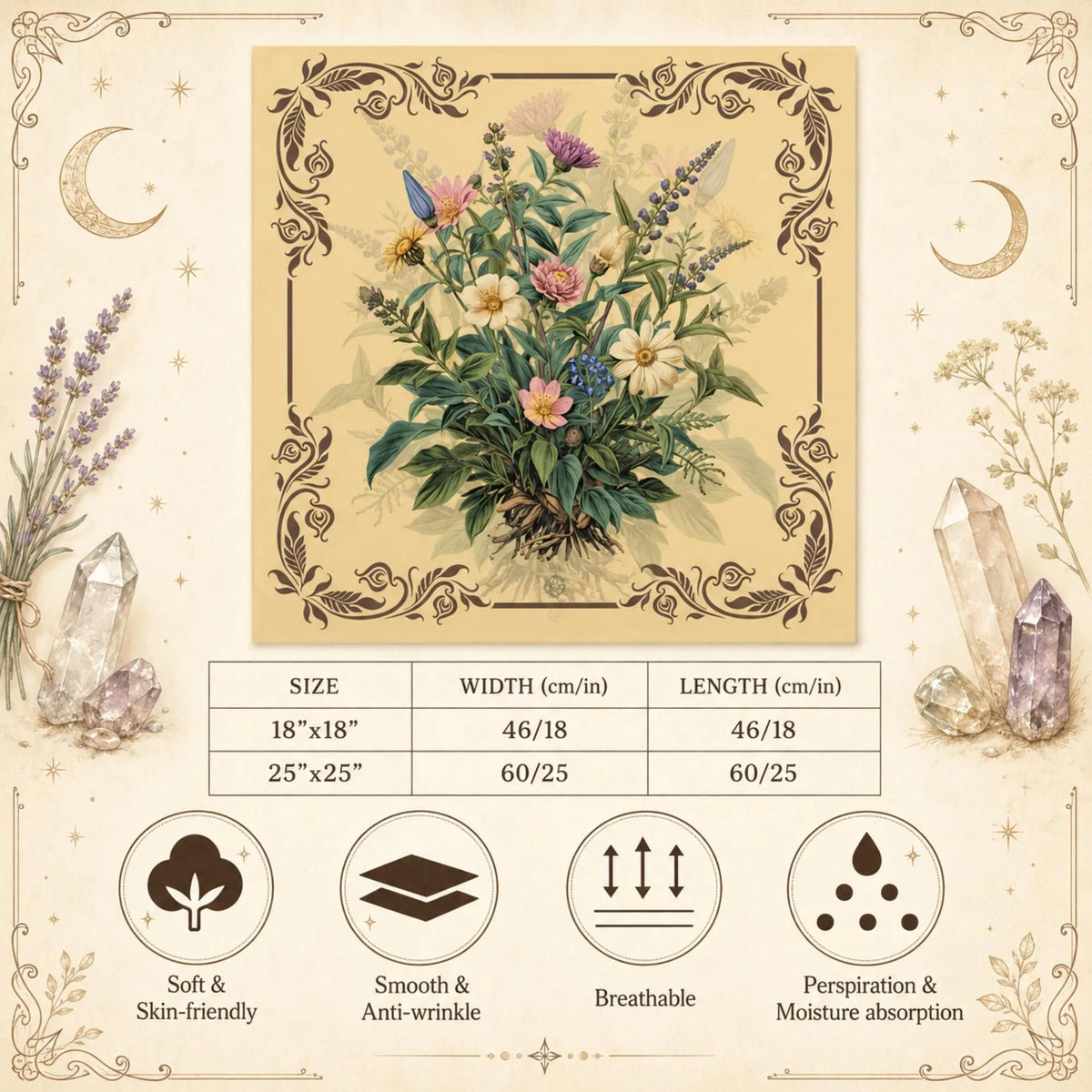 Perfect Altar Cloth for your Spiritual Place Poisonous Plants Witchcraft Scarf Dark Romance Gift Witchy Girlfriend Birthday Gift for Bestie
