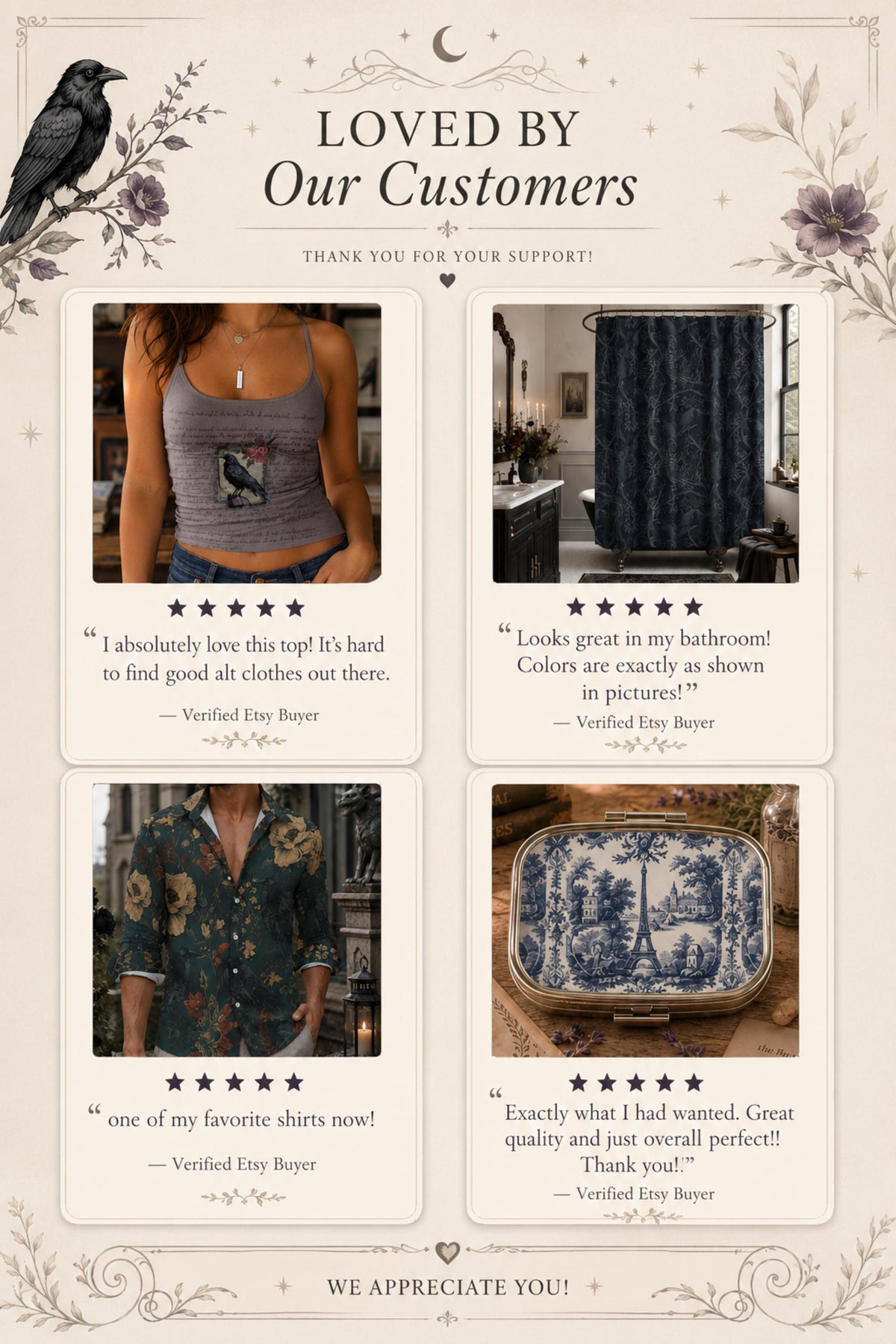 Cottagecore Farmhouse Gift Idea for Crow Lover Kitchen Witch Idea for Autumn Host Gift Fairytale Castle Storybook Decor for Whimsical Home