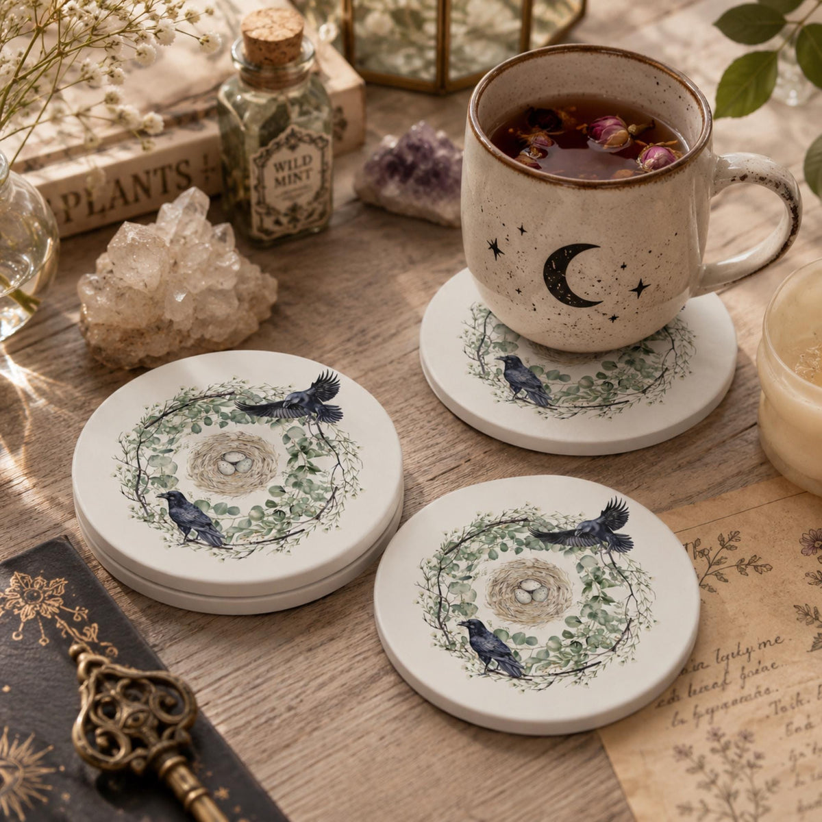 Crows Nest Coaster Set Fall Host Gift