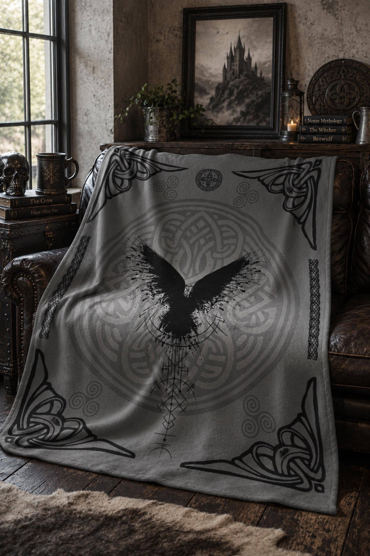 Raven Crow Comfy Plush Throw Blanket