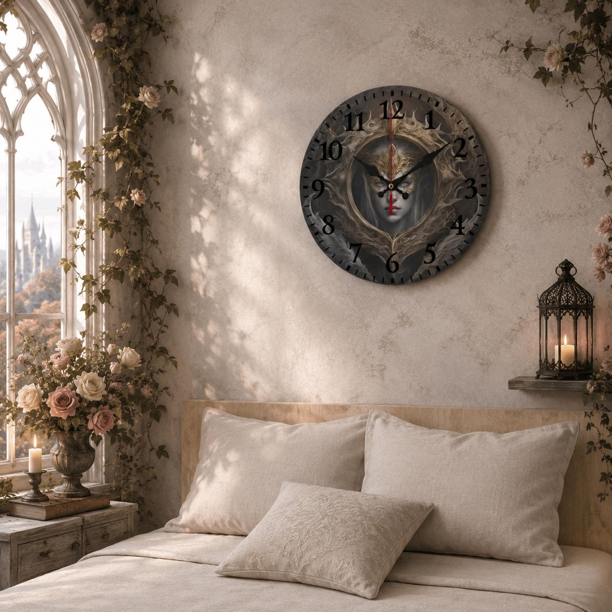 Fantasy Elden Ring Gift Idea for Gamer Boyfriend Wooden Decorative Wall Clock for New Gothic Homeowner Gift Halloween Fall Host Gift Decor