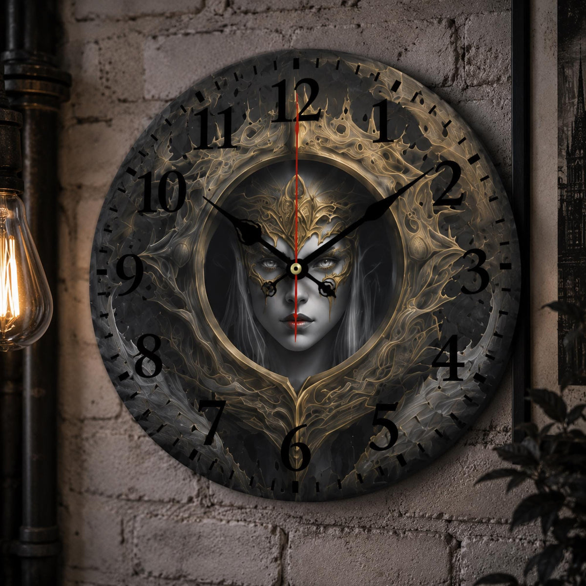 Fantasy Elden Ring Gift Idea for Gamer Boyfriend Wooden Decorative Wall Clock for New Gothic Homeowner Gift Halloween Fall Host Gift Decor