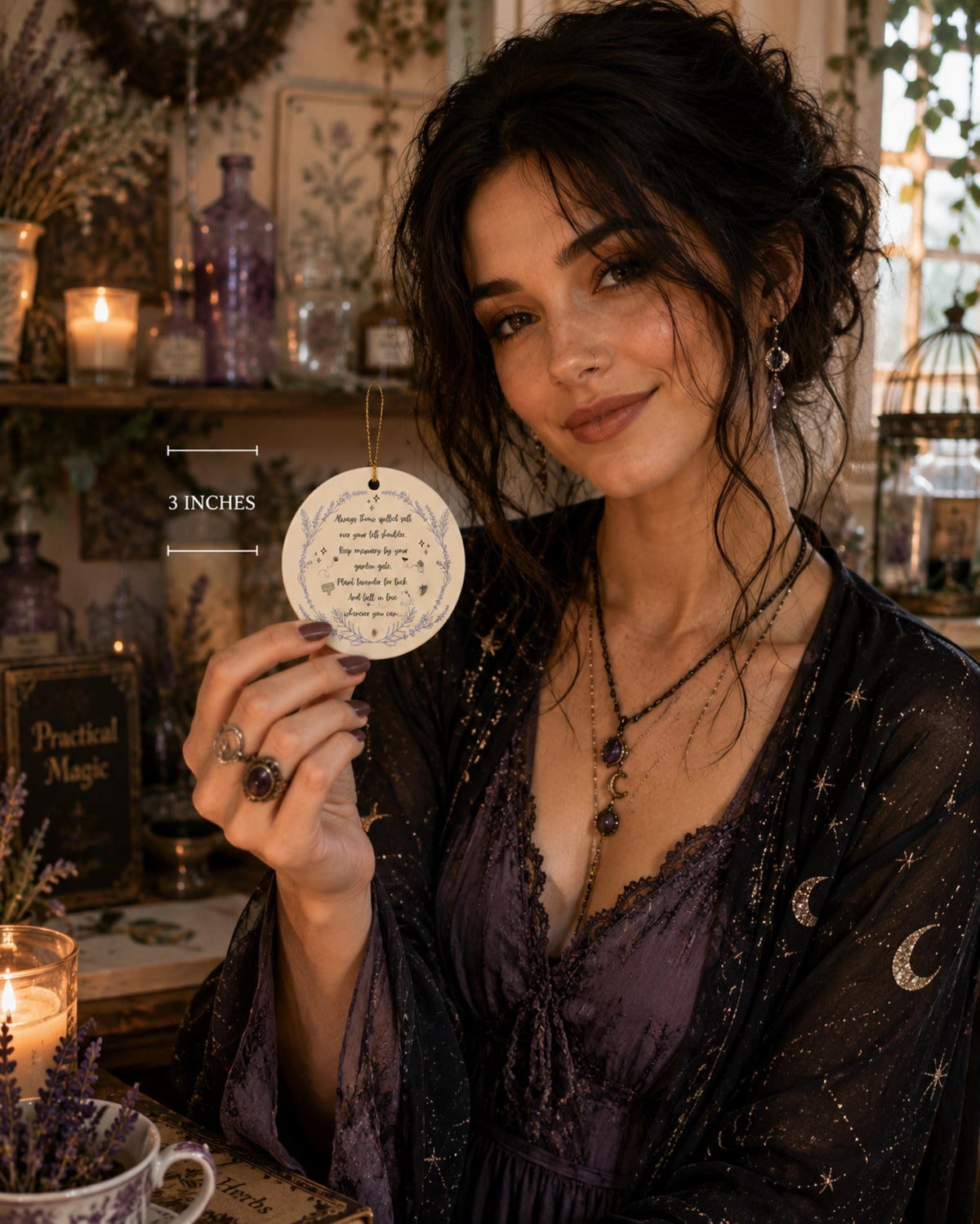 Perfect Gift for Practical Magic Enthusiast Spell Ornament Witchy Gift for the Holidays Witchy Pagan Winter Solstice Gift for Witch Bestie