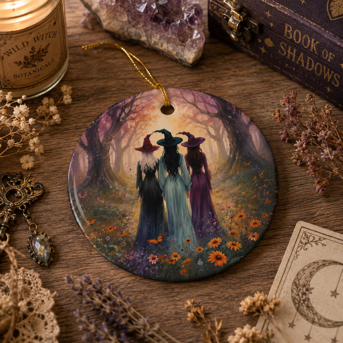 Witchy Christmas Gift Idea for Mom Witch Bestie Coworker Gift for the Holidays Fall Host Gift for Halloween Sisterhood Witches Xmas Ornament