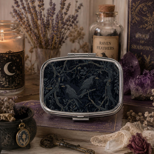 Dark Crow Victorian Pill Case Gift Idea
