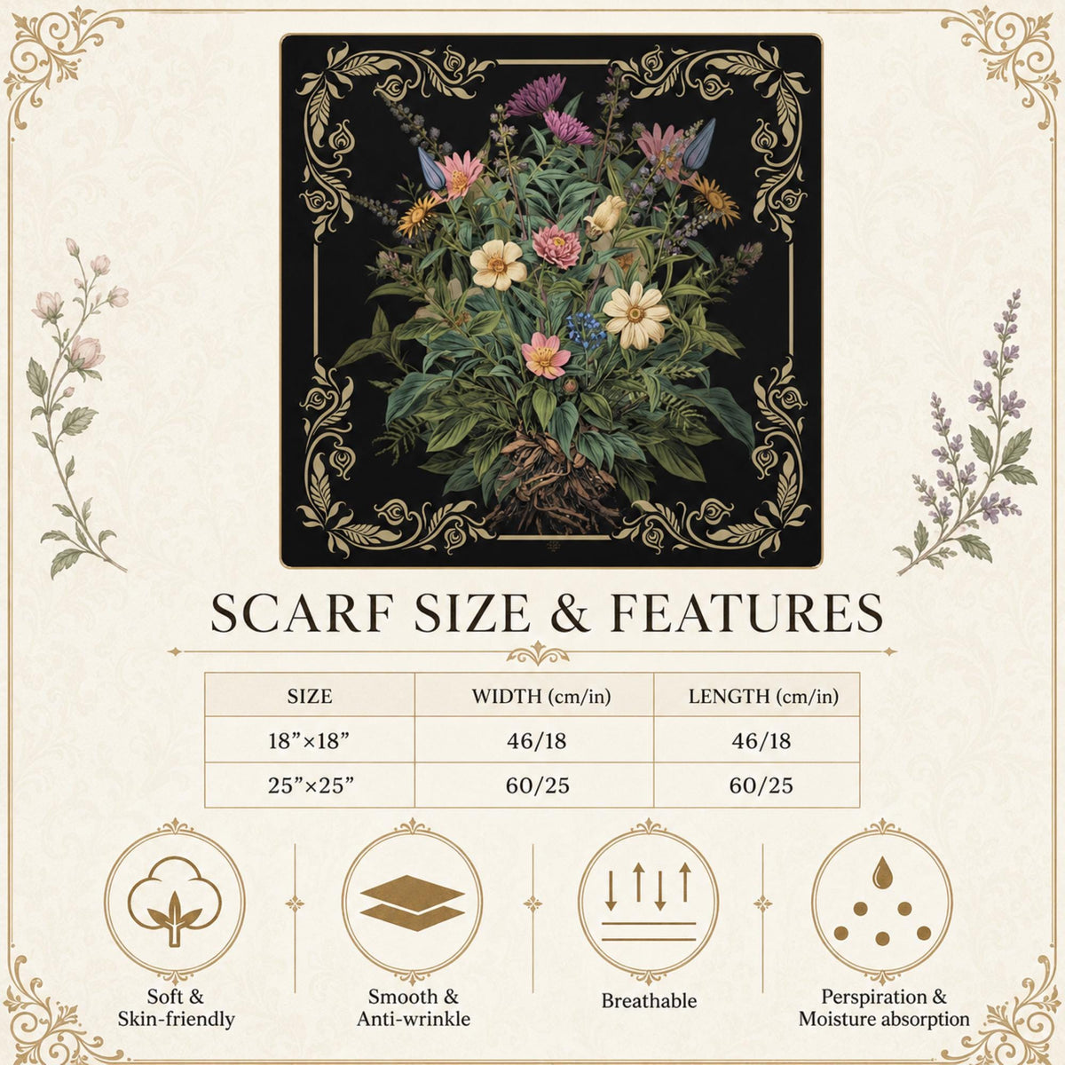 Perfect Altar Cloth for your Spiritual Place Poisonous Plants Witchcraft Scarf Dark Romance Gift Witchy Girlfriend Birthday Gift for Bestie