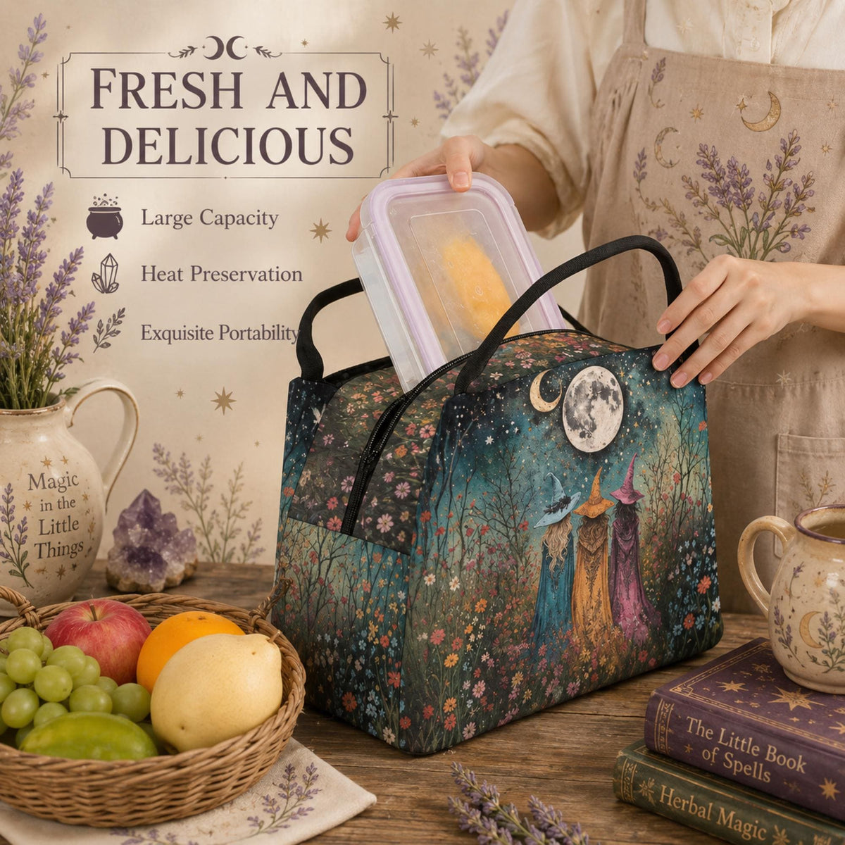 Gift for Coworker Bestie Birthday Gift for Mom Personalized To-go Food Storage Gift Idea for Boss Food Tote Practical Magic Bagged Lunch