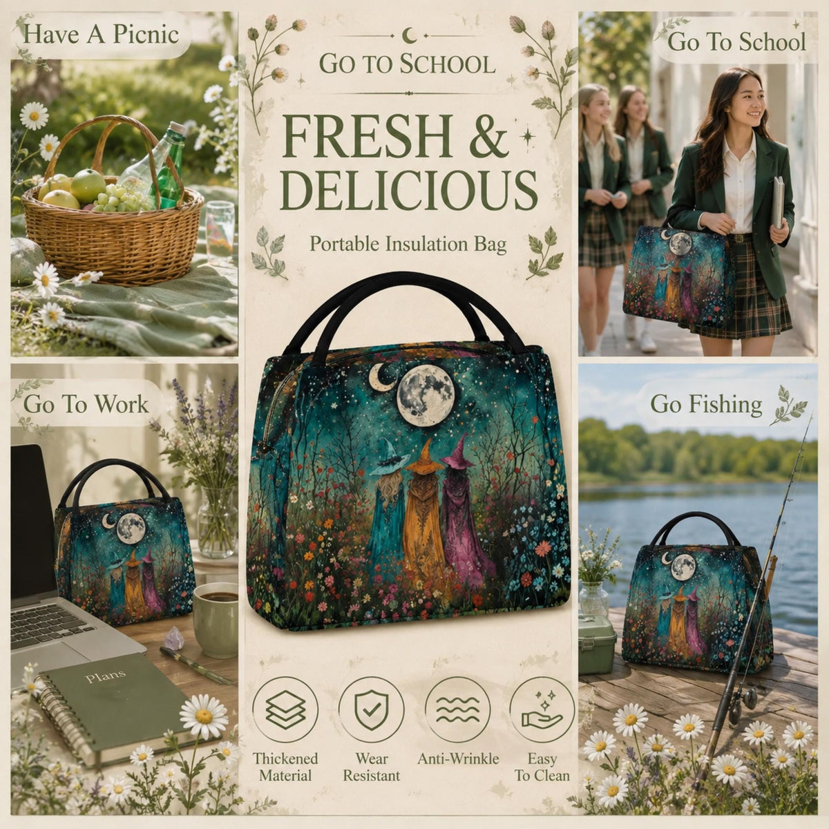 Gift for Coworker Bestie Birthday Gift for Mom Personalized To-go Food Storage Gift Idea for Boss Food Tote Practical Magic Bagged Lunch