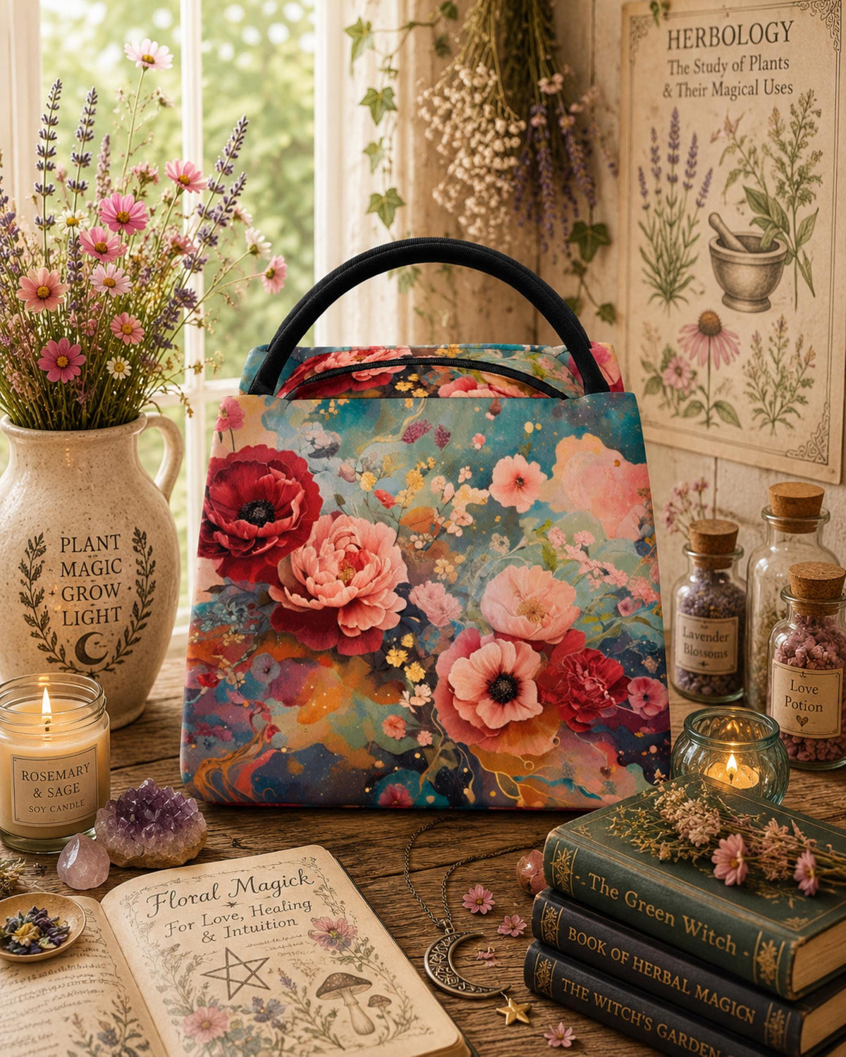 Celestial Floral Cooler Tote Great Nurse Gift