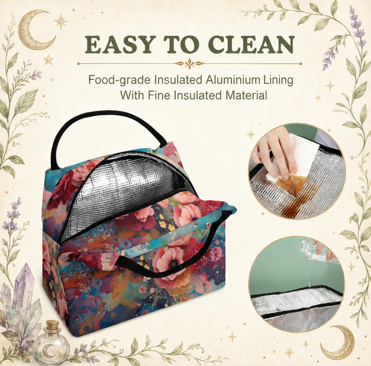 Celestial Floral Cooler Tote Great Nurse Gift