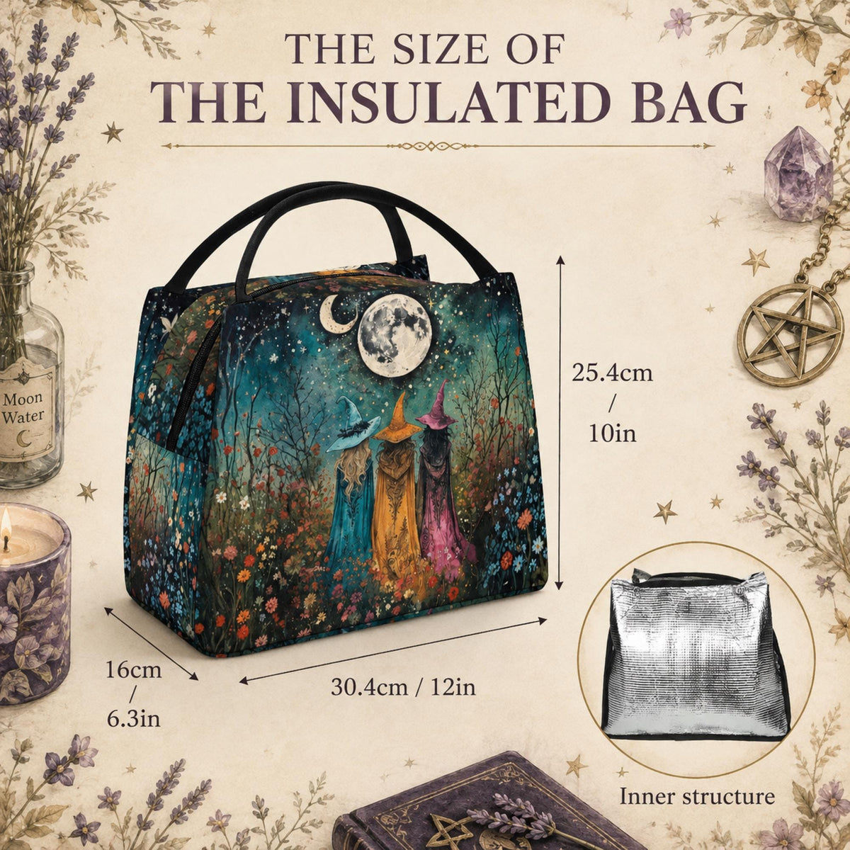 William Morris Inspired Nurse Gift Lunch Bag Personalized Tote