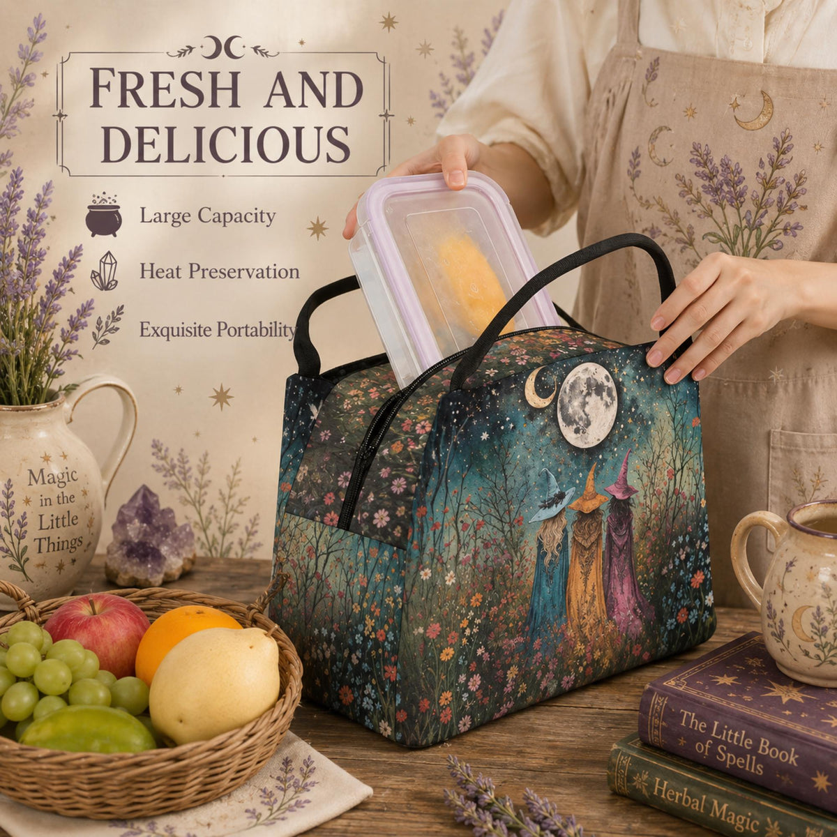 William Morris Inspired Nurse Gift Lunch Bag Personalized Tote