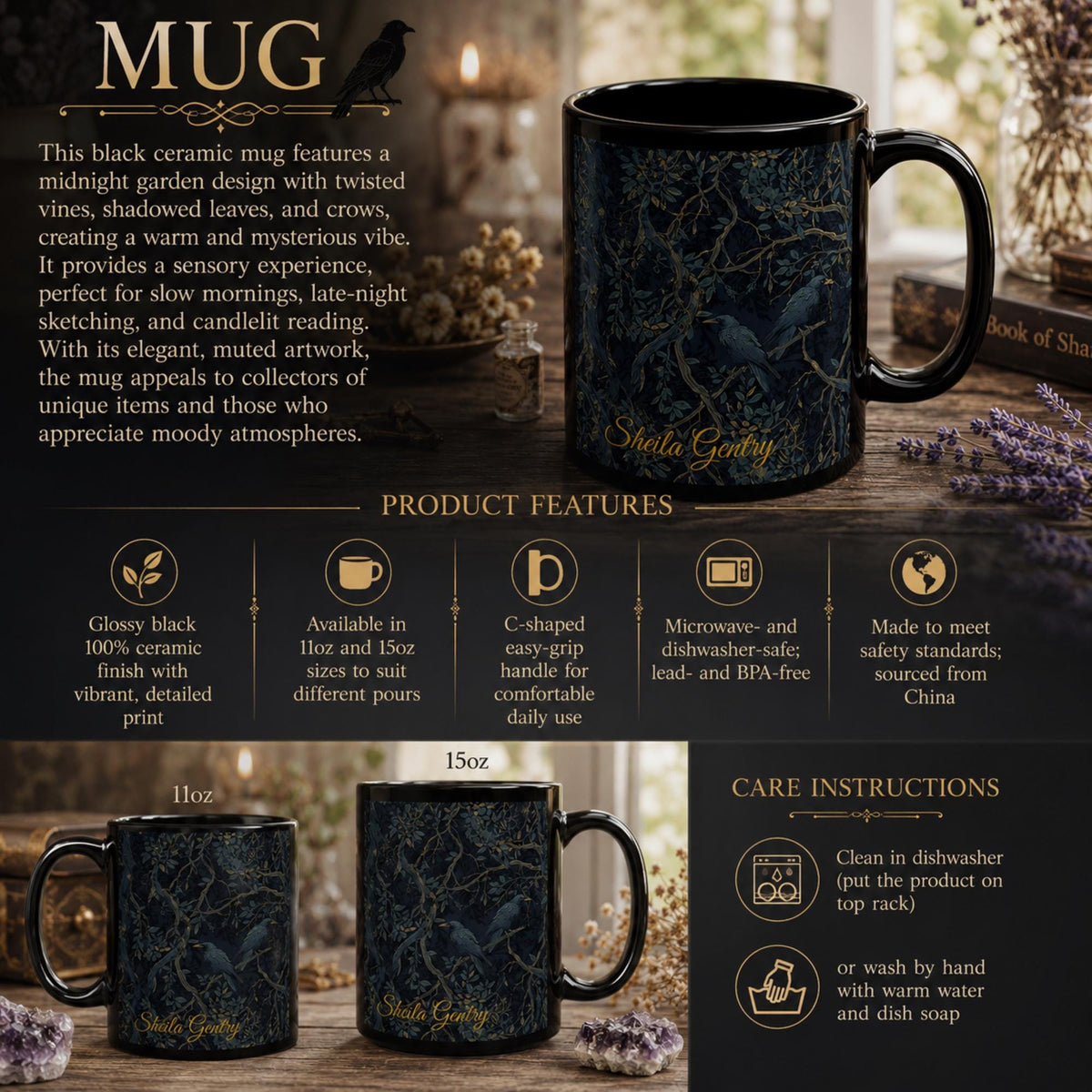 Dark Crow Personalized Mug & Journal Holiday Gift Idea