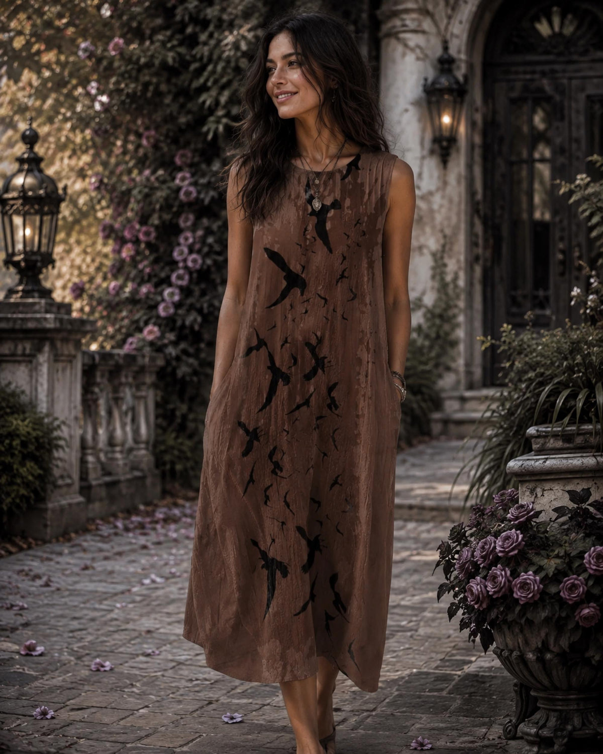Vintage Gothic Plus Size Oxblood Halter Raven Maxi Grunge Clothing