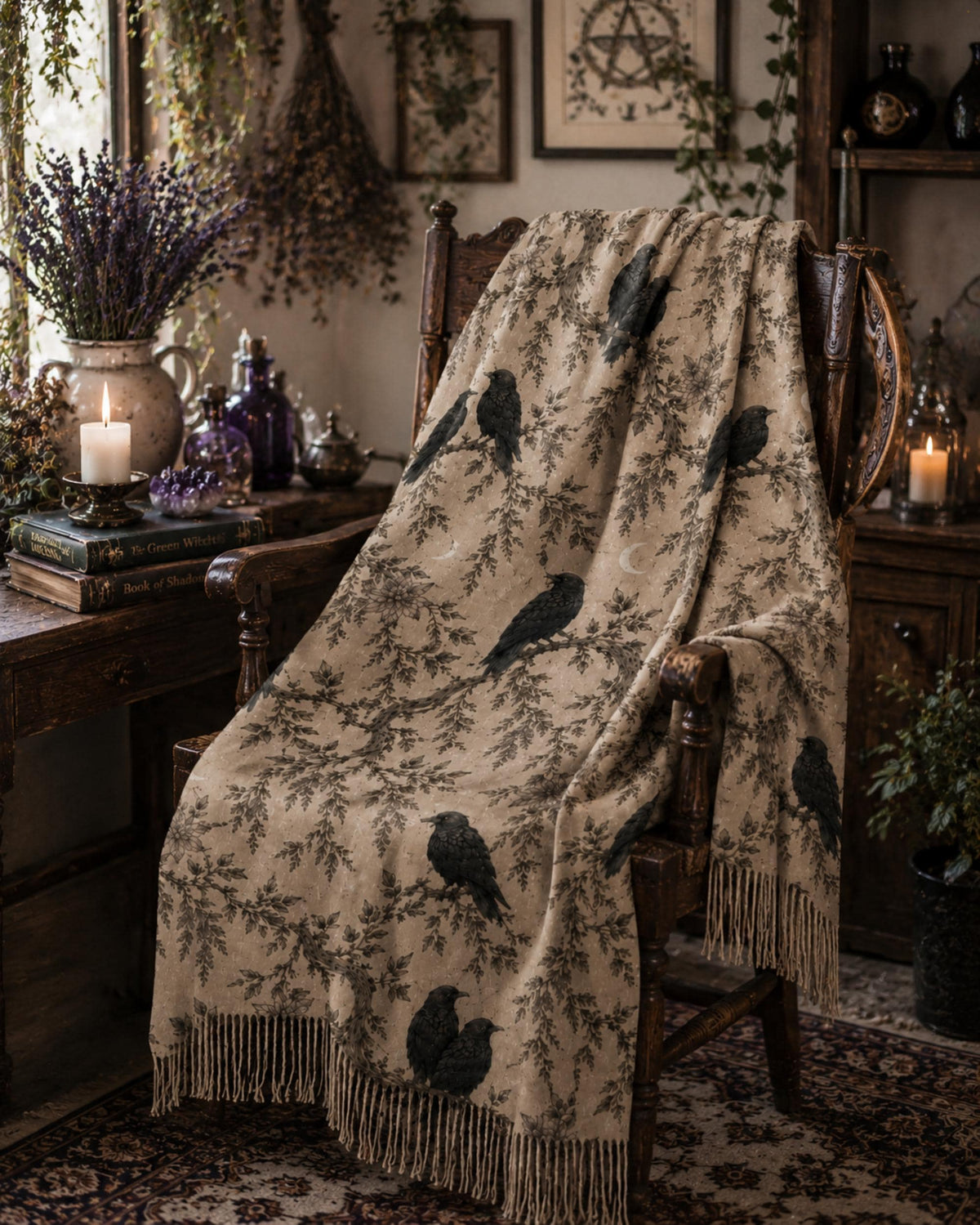 Perfect Crow Lover Gift for Fall Host Gift for Holiday Witchy Mom Gift Super Soft Scarf Wrap for Bestie CoWorker Halloween Gift for Her
