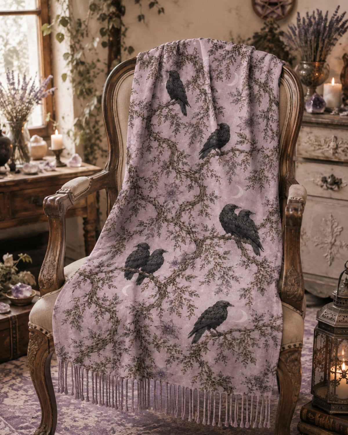 Perfect Crow Lover Gift for Fall Host Gift for Holiday Witchy Mom Gift Super Soft Scarf Wrap for Bestie CoWorker Halloween Gift for Her