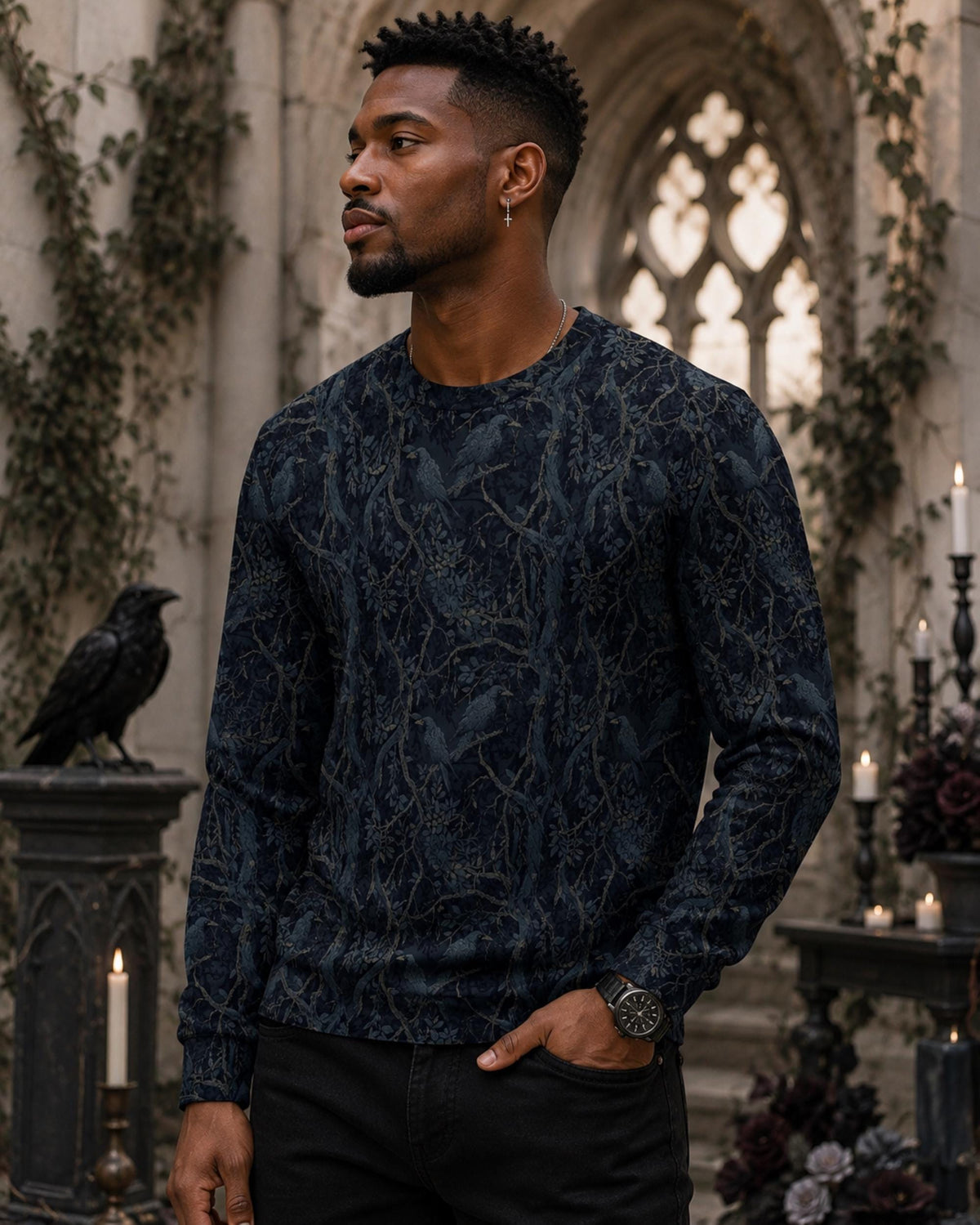 Dark Romance Father Gift Idea Goth Clothing for Dad Gothic Shirt for Boyfriend William Morris Gift for the Holidays Plus Size Alt Clothing