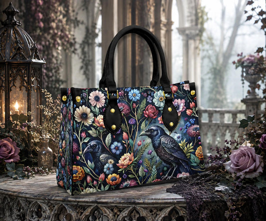 Dark Romance Crow Floral Handbag
