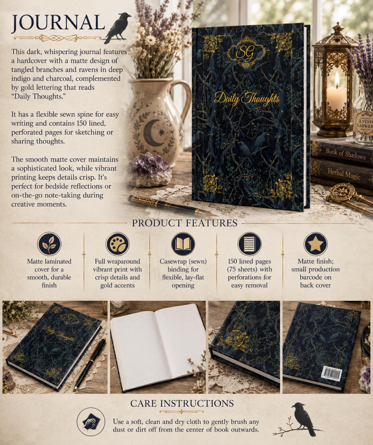 Dark Crow Personalized Mug & Journal Holiday Gift Idea