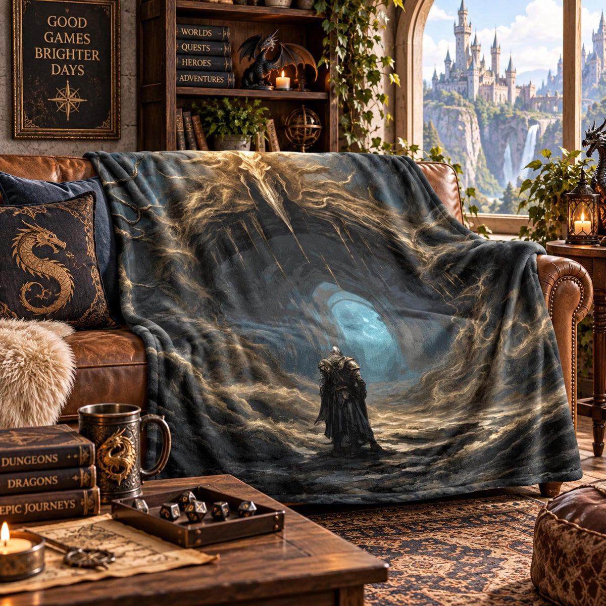 Elden Ring Gamer Flannel Blanket Gift Idea for the Holidays Boyfriend Fantasy Game Tapestry Throw Wall Decor for Bedroom Son Birthday Gift