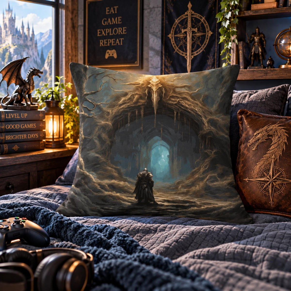 Elden Ring Square Plush Throw Pillow Cover