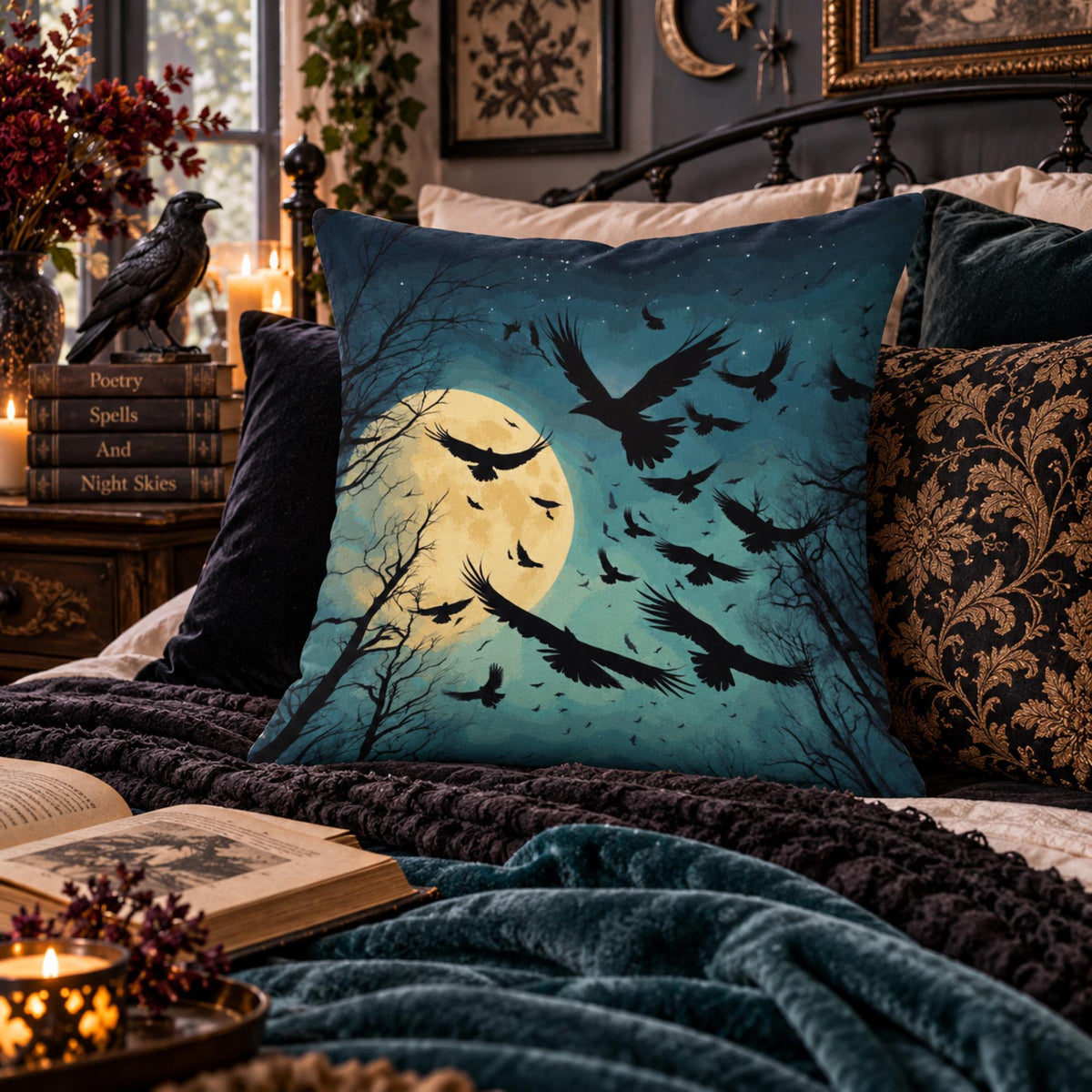 Raven Crow Pillow
